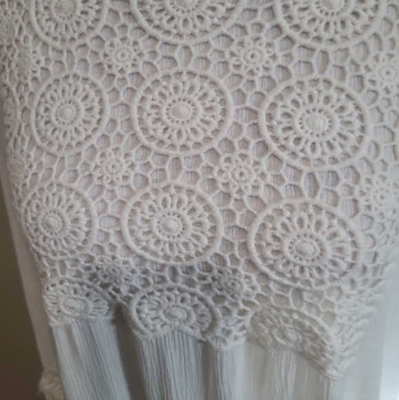 RUBY RD. Womens SZ Med White, Guazy, Crochet top, swimcover, layer piece - Picture 6 of 11